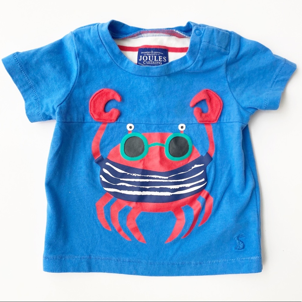 Crab T-Shirt, Joules Clothing, Size 6-9 Months